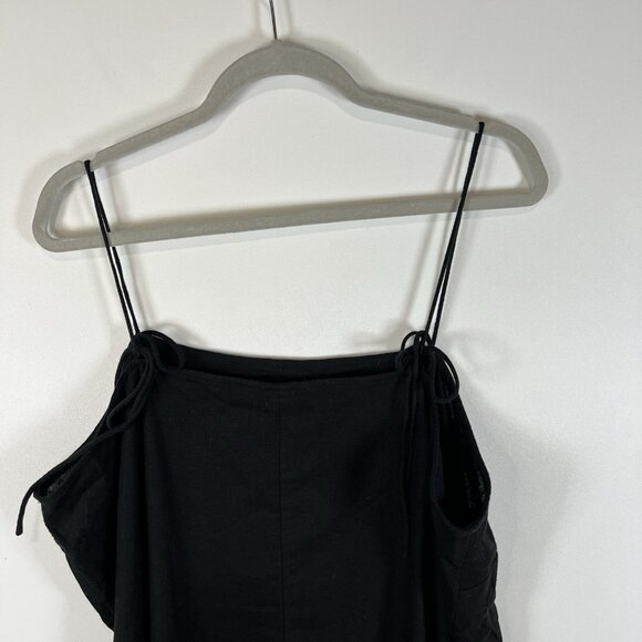 NWT Old Navy Size XXL Petite Black Linen Blend Spaghetti Strap Summer Sun Dress - Picture 5 of 8
